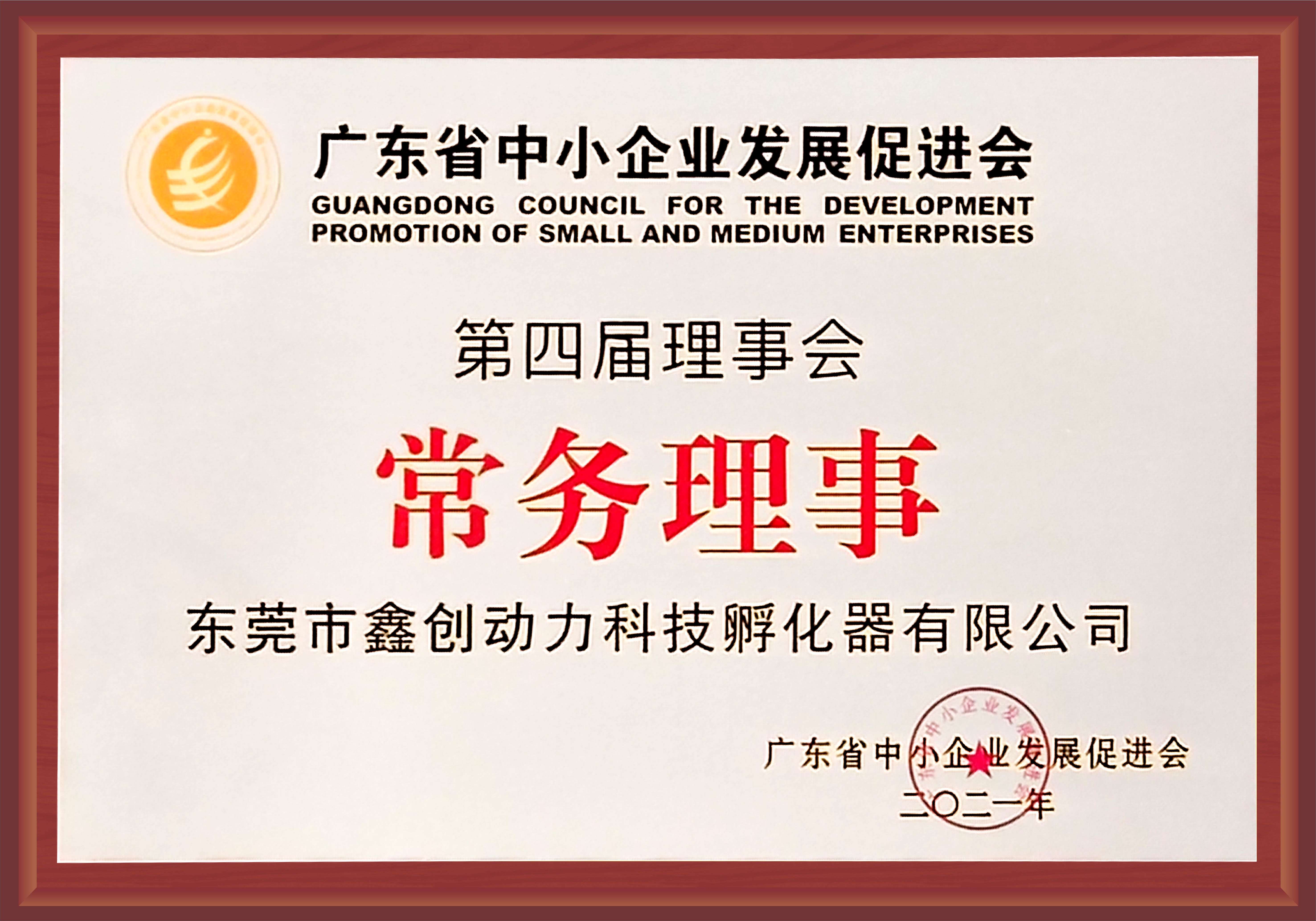 廣東省中小企業(yè)發(fā)展促進會常務理事